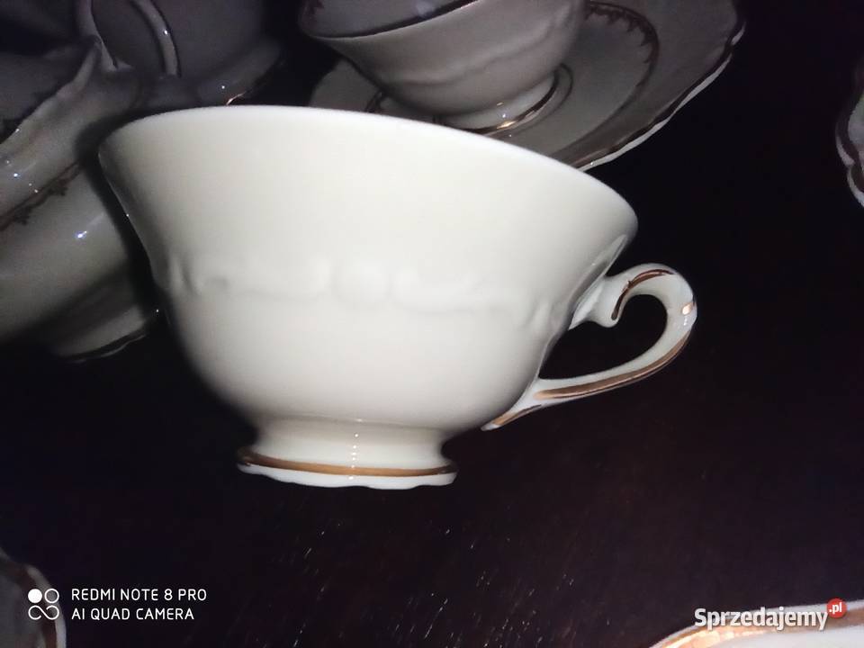 Serwis do kawy ecru ze złotem Na 12 osób pomorskie