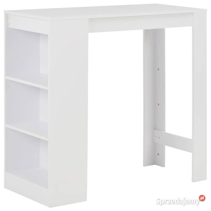Stolik barowy z półkami biały 110 x 50 x 103 Warszawa