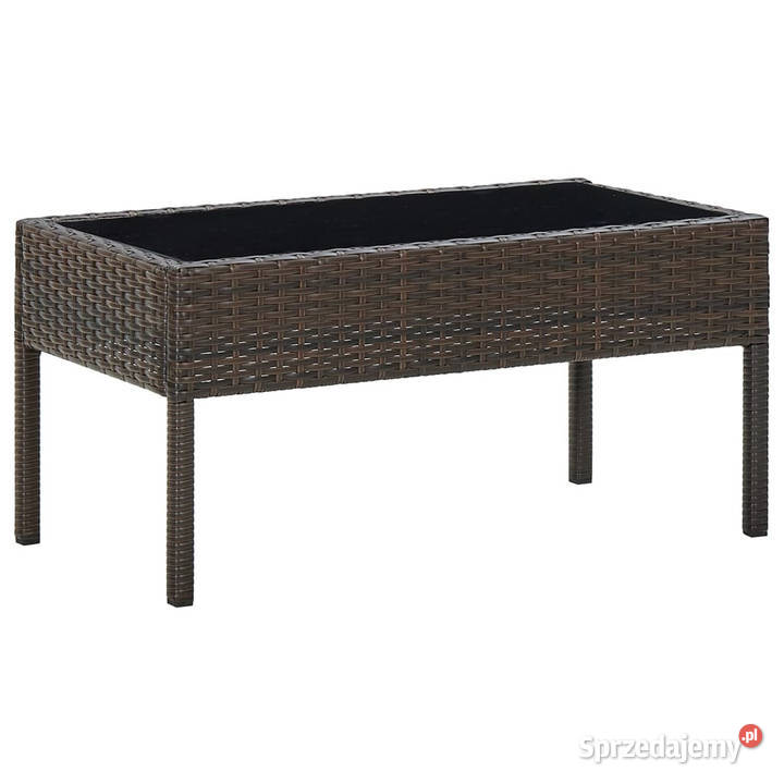 Stolik ogrodowy brązowy 75x40x37 rattan PE