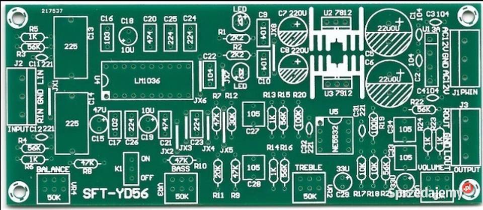PCB wzm napięciowy na LM1036 Wzmacniacze i pokrewne Lublin