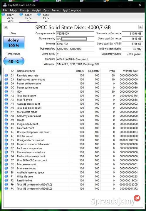 Dysk SSD 25 SP Silicon Power A55 4TB 4000GB TLC małopolskie Tarnów