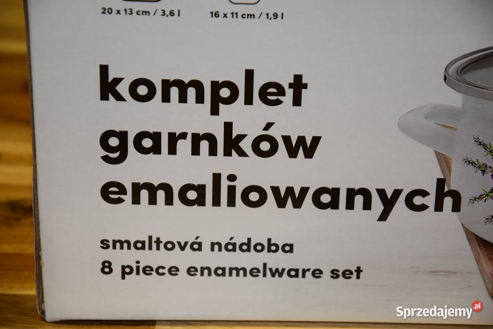 komplet garnków emaliowanych 8 elementów nowe Olsztyn