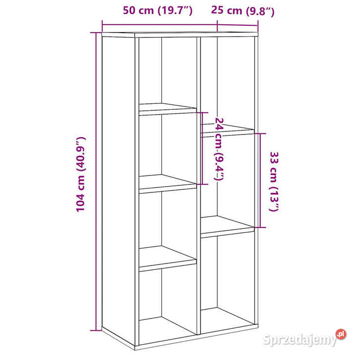 Regał na książki dąb artisan 50x25x104 WM855965 Warszawa sprzedam