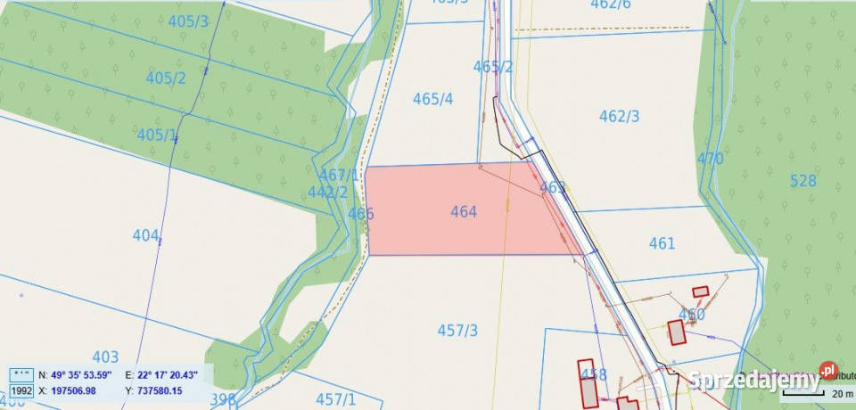 sprzedaży działki 4299m2 Tyrawa Solna Sprzedaż podkarpackie