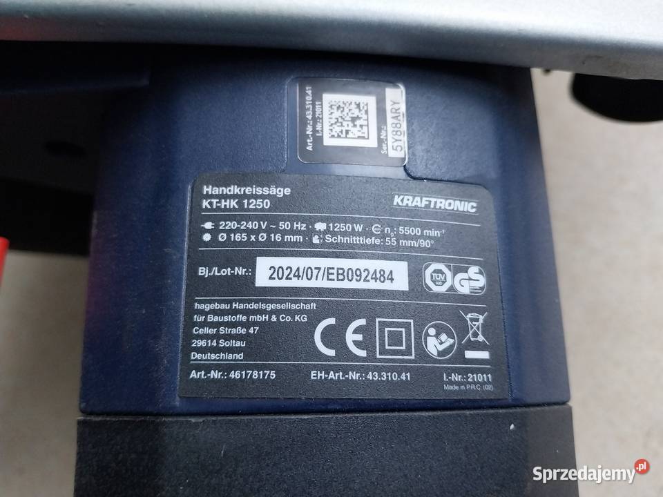 Pilarka kraftronic 1250V sieciowa podkarpackie Łańcut
