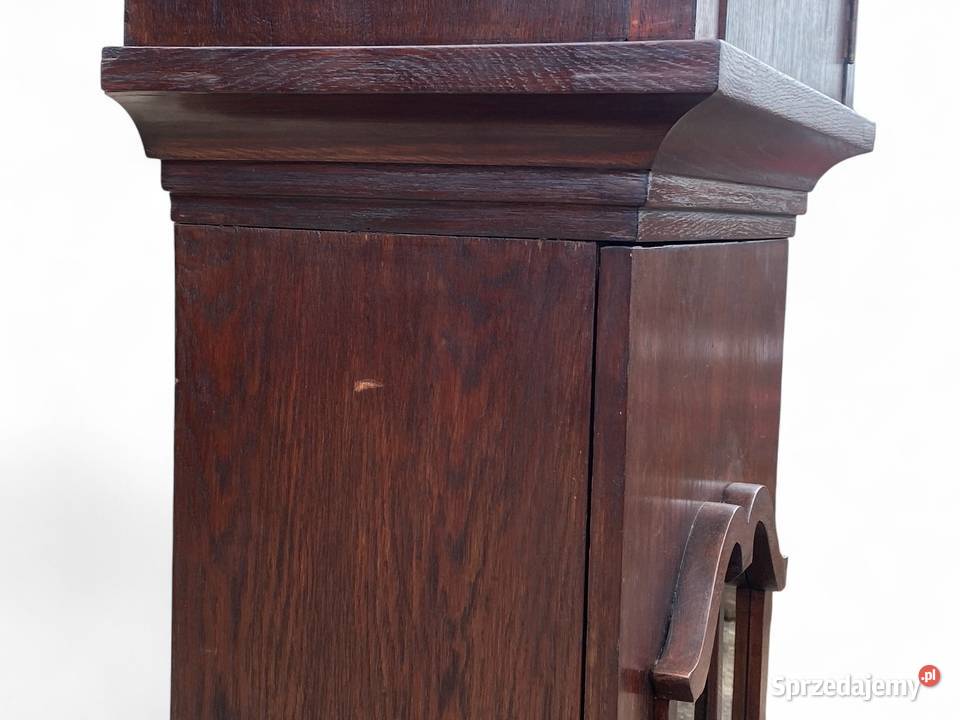 Niemiecki zegar stojący z wahadłem i wagami zachodniopomorskie Gryfice