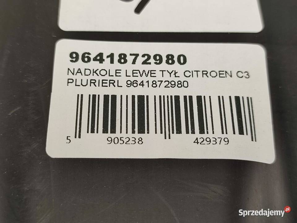 NADKOLE LEWY TYŁ CITROEN C3 PLURIEL HB 2003 sprzedam
