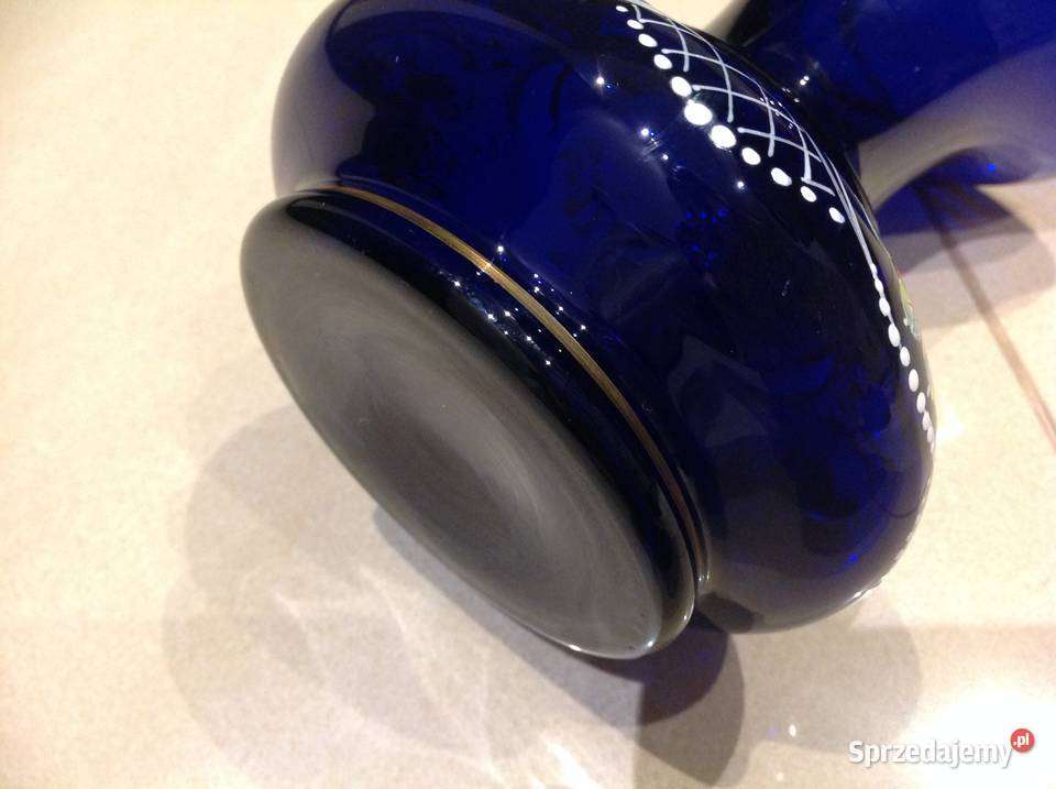Wazon Kobaltowy Bohemia Stary Sygnowany Dubicko lubuskie Nowa Sól