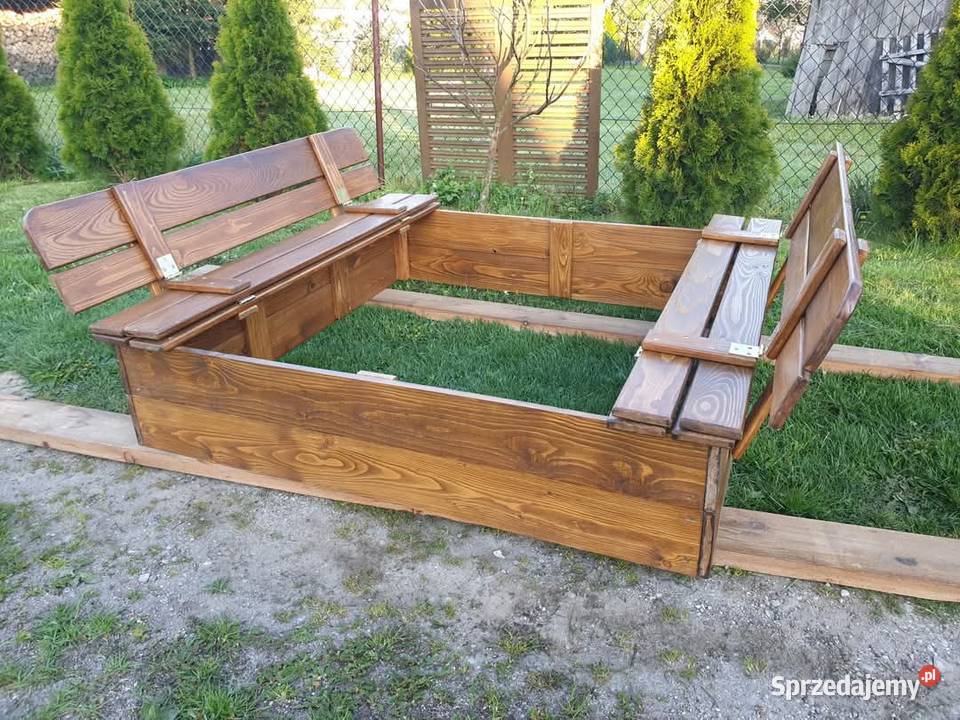 Piaskownica zamykana z ławeczkami 140x140 Łódź