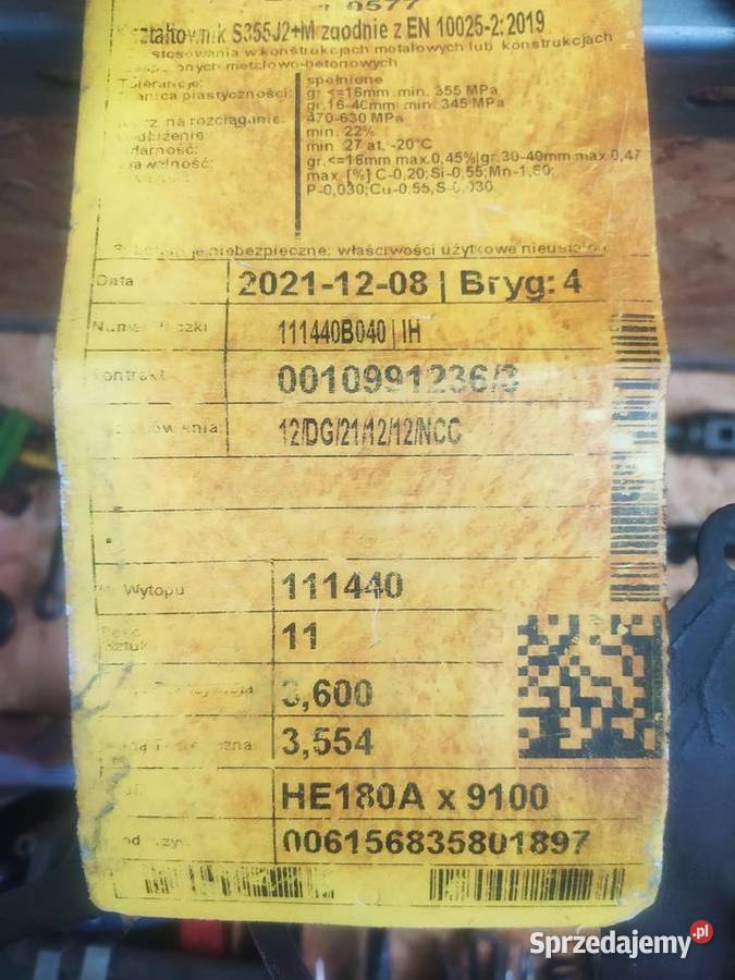 Dwuteownik profil HEA 180 odcinek 44m stal 355 Produkcja