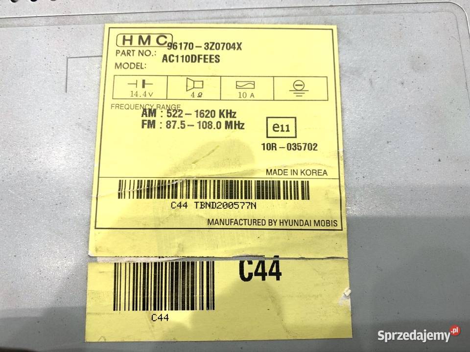 RADIO HYUNDAI i40 961703Z0704X ODTWARZACZ sprzedam