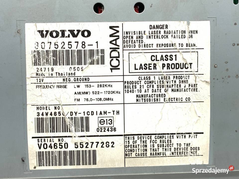 RADIO VOLVO V50 30752578 0312 ODTWARZACZ podkarpackie