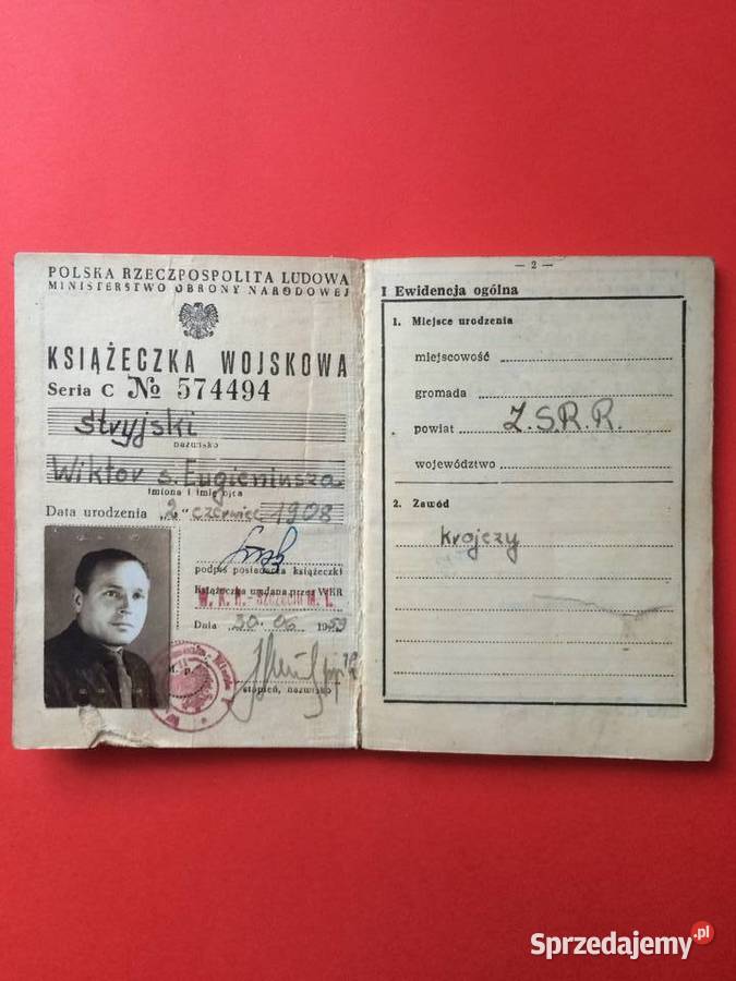 1552 Książeczka Wojskowa Szczecin sprzedam