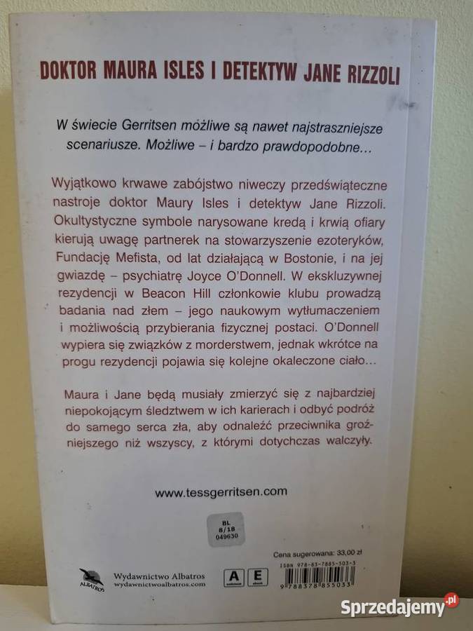 Klub Mefista Tess Gerritsen thriller kryminał Kamienna Góra