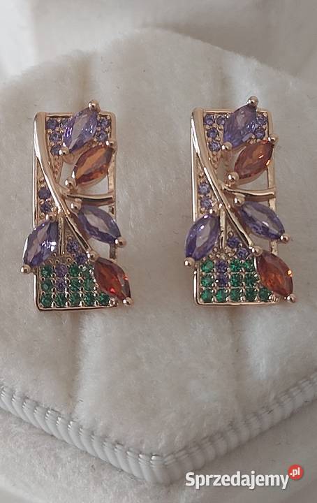 Kolczyki kolorowe Różowe Złoto 585 Kolczyki Gliwice