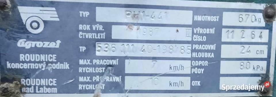 Pługi Obrotowe 3 Skibowe Czeskiej firmy Agrozet nieuszkodzony Dębowiec