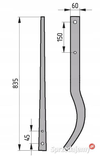 Słupica grządziel kultywator gruber L835mm małopolskie Kamionna