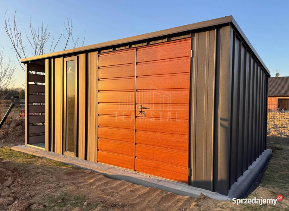 Schowek Domek ogrodowy 5x4 m wiata 1 m brama