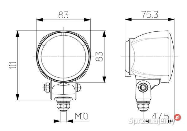 Lampa robocza okrągła H3 moduł 70 1G0996176111 Oświetlenie Kamionna