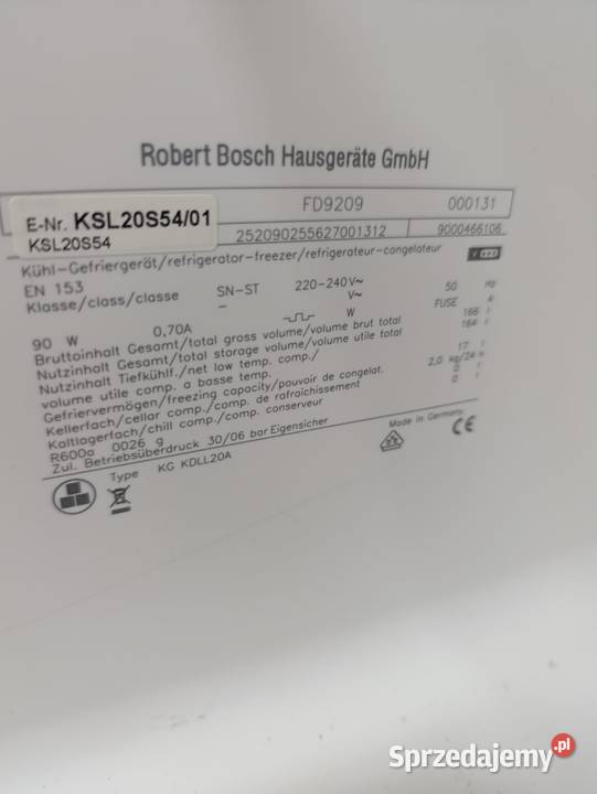 Lodówka Retro BOSCH Clasic Edition KSL20S5401 pomorskie Kulice