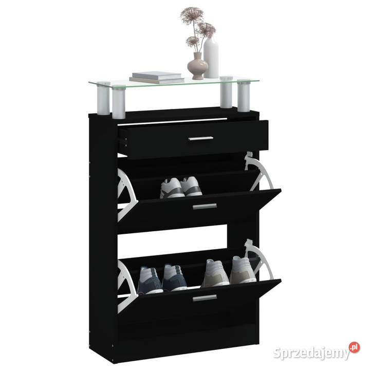 Szafka na buty czarna 63x24x104 materiał mazowieckie Warszawa