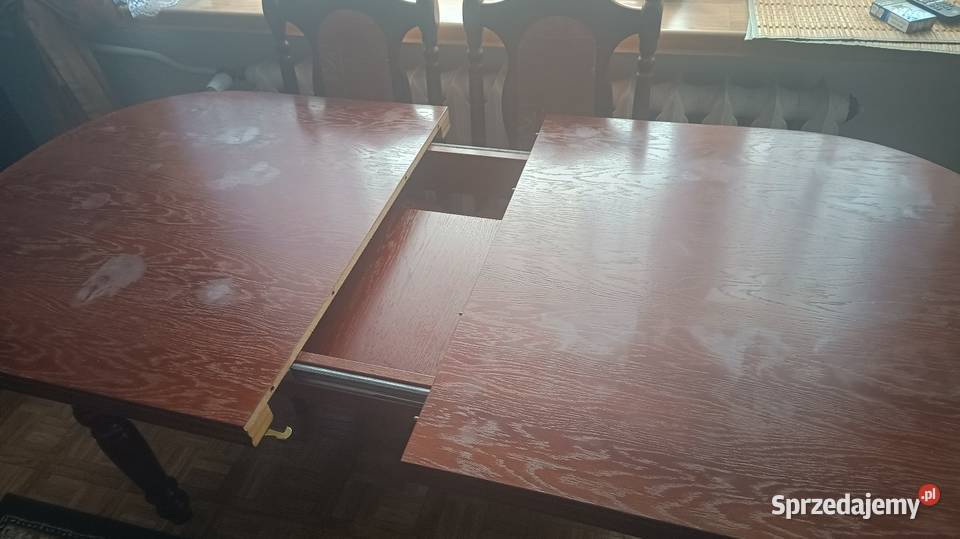 Stół drewniany rozkładany4 krzesła Brzeg