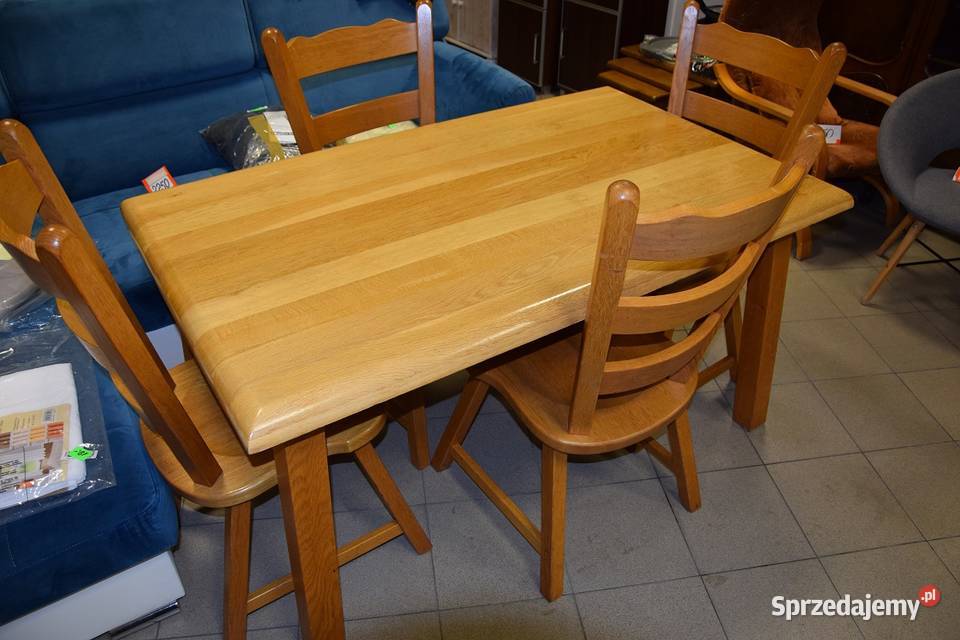 stół i 4 krzesła komplet z litego dębu