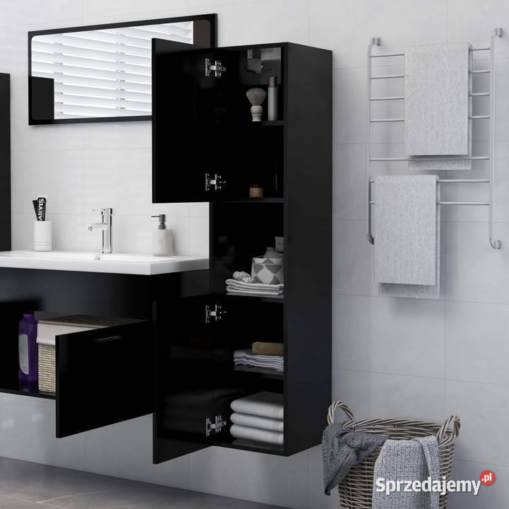Szafka łazienkowa czarna 30x30x130 materiał Warszawa sprzedam