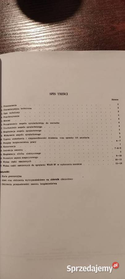 Instrukcja dtr kompresor wanw sip120 Stalowa Wola sprzedam