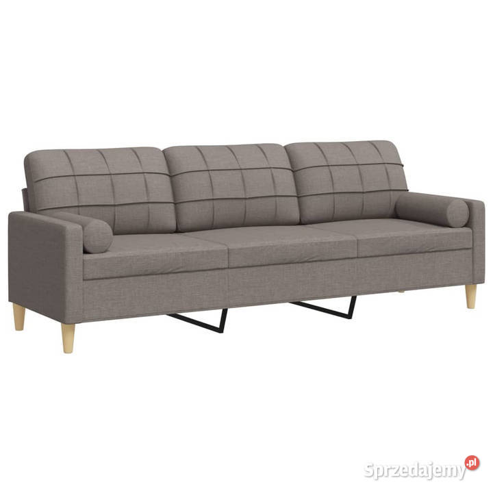 3osobowa sofa z poduszkami taupe 210 obita mazowieckie Warszawa