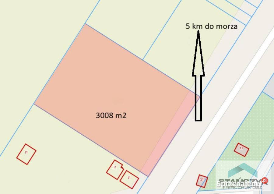 Działka na sprzedaż Mrzeżyno 3687m2 Sprzedaż sprzedam