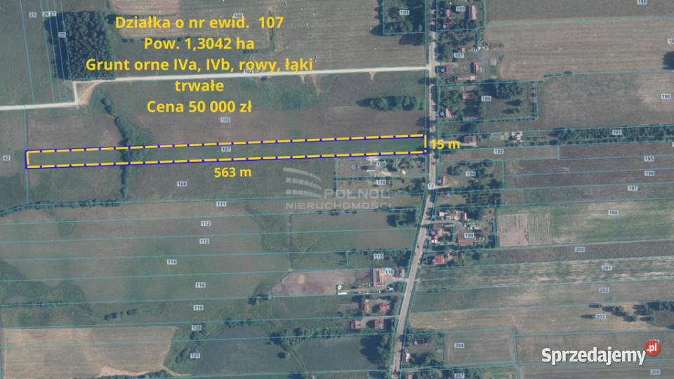 Działki rolne Wola Wereszczyńska gmina Urszulin 16m