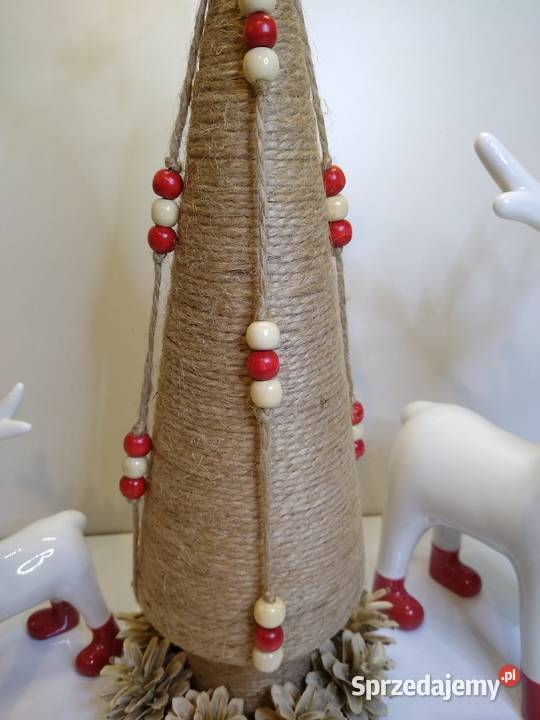 Choinka Ozdoba Juta Czerwono Kremowa Handmade Pozostałe pomorskie Gdańsk sprzedam