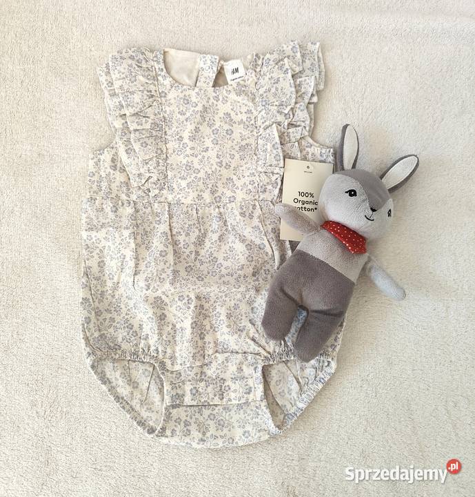 Body dziewczęce HM 74 bawełna niebieskie kwiatki Szczecin