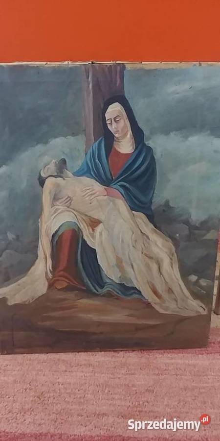 Stary obraz ręcznie malowany płótno Słupsk