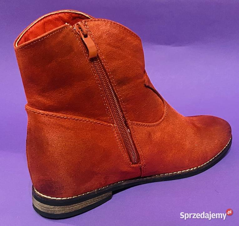 Czerwone damskie botki rozmiar 38 SKZ2034