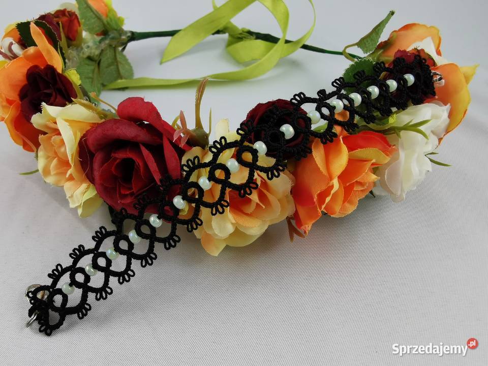 Bransoletka frywolitkowa Wiśniowa