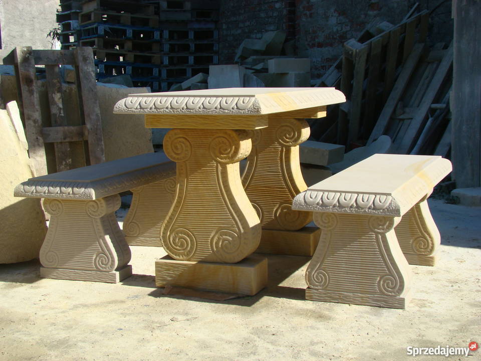 Elegancki i stylowy komplet ogrodowy z piaskowca Kamienna Góra sprzedam