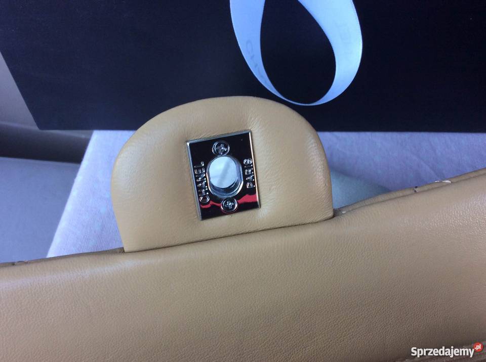 Chanel 255 Classic Flap Lambskin Beżowa Dla kobiet Gdakowo