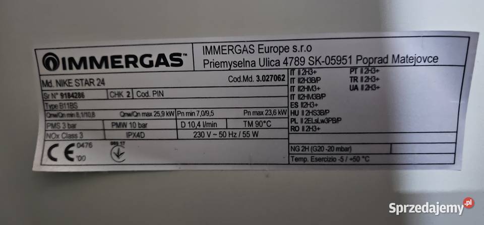 Elektroda Immergas zapłonowo jonizacyjna Pozostałe Nowy Tomyśl