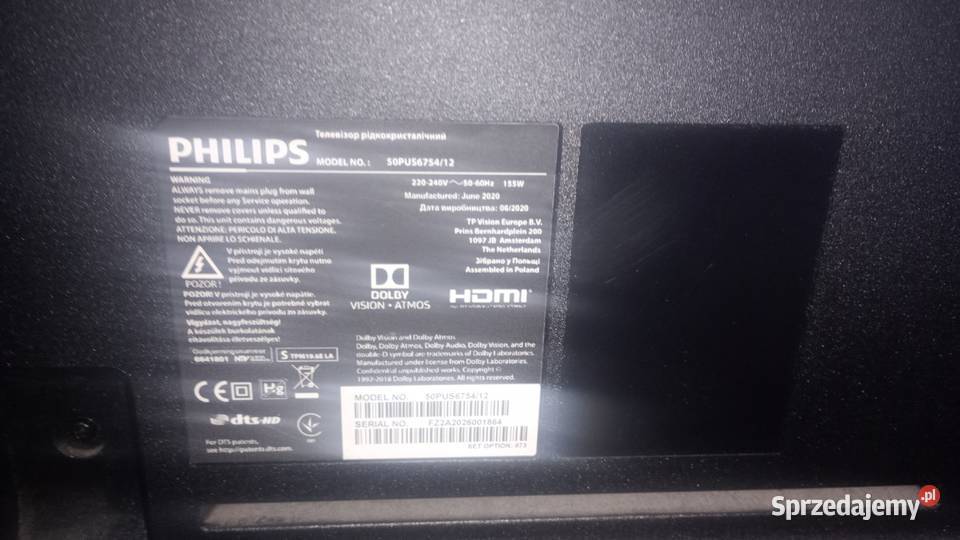 TV PHILIPS 50PUS675412 AMBILIGHTS Widzów