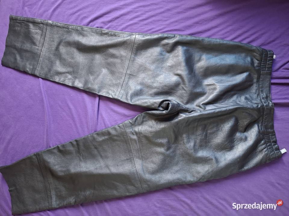 Skórzane spodnie vintage wysoki stan skóra 42 XL Kraków