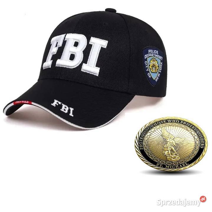 Czapka z daszkiem FBI z medalem FBI platerowanym