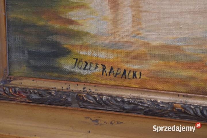 Józef Rapacki Polski Pejzaż Lecące Kaczki Rzeka