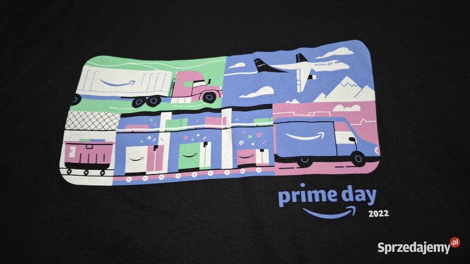 Koszulka krótki rękaw Tshirt czarna Amazon Czeladź