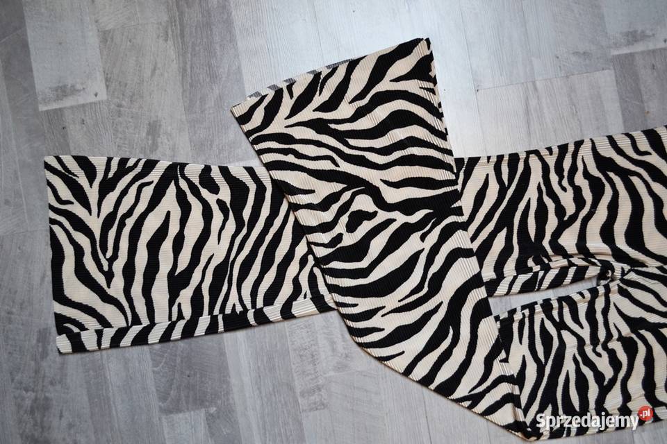 Spodnie dzwony plisowane Primark M zebra czarny mazowieckie Płock