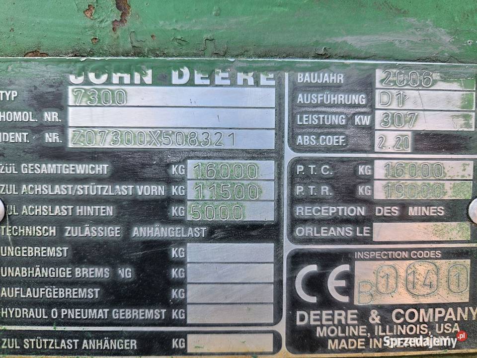 Silnik JOHN DEERE 6125HZ007 Pozostałe Wilkowo