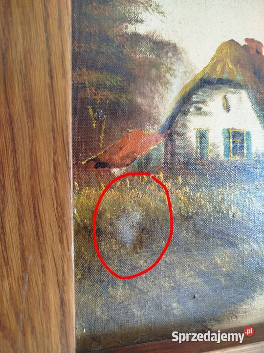 Duży holenderski obraz olejny na płótnie Wiatrak Opole