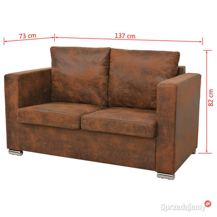Sofa 2osobowa 137 x 73 x 82 sztuczny zamsz Warszawa