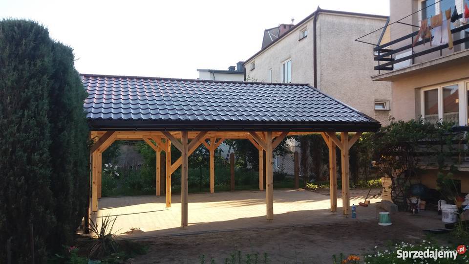 Garaż drewniany na 2 auta Wiata Garażowa na 2 Lublin